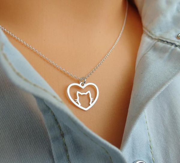 pendant necklaces young girl series stainless steel chain necklace cat lover gift, Silver
pendant necklaces young girl series stainless steel chain necklace cat lover gift, Silver
