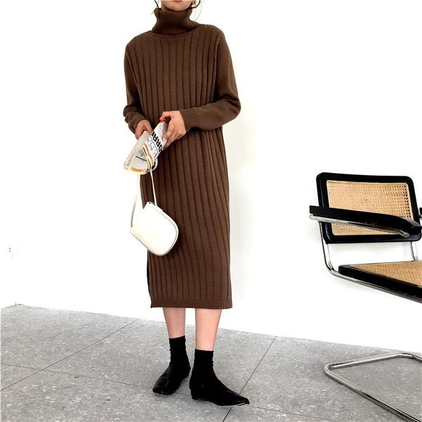 casual dresses korean style long loose high collar sweater solid color sleeve pullover hem open knit dress women's clothing, Black;gray
casual dresses korean style long loose high collar sweater solid color sleeve pullover hem open knit dress women's clothing, Black;gray