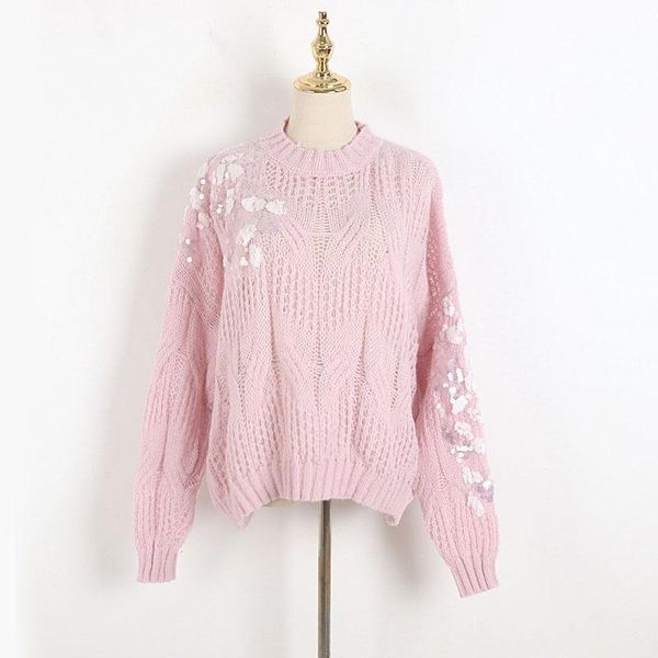 women's sweaters designer knitted pullovers for women causel o neck lace sequins twist loose sweater, White;black
women's sweaters designer knitted pullovers for women causel o neck lace sequins twist loose sweater, White;black