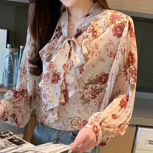 long sleeve blouse women blusas mujer de moda 2021 ruffles bow v-neck print chiffon shirt blusa clothing d818 women's blouses & shirts, White
long sleeve blouse women blusas mujer de moda 2021 ruffles bow v-neck print chiffon shirt blusa clothing d818 women's blouses & shirts, White