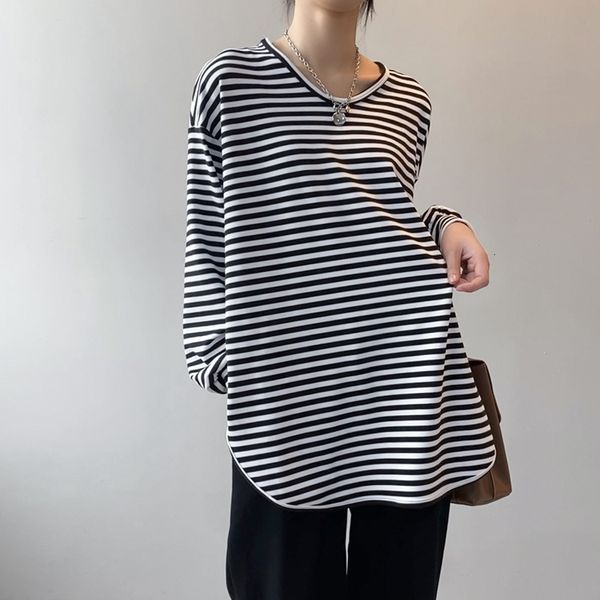 striped long sleeve all match basic brief women's 2021 spring new korean split loose casual basewear t-shirts 956e, White
striped long sleeve all match basic brief women's 2021 spring new korean split loose casual basewear t-shirts 956e, White