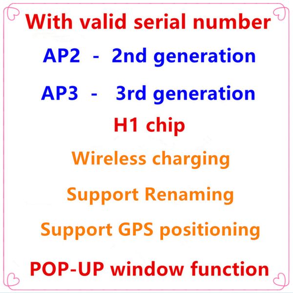 gps rename ap2 ap3 wireless bluetooth earbuds h1 chip wireless charging case optical in-ear detection pods pk air 3 pro 2 gen 3 gen earphone
gps rename ap2 ap3 wireless bluetooth earbuds h1 chip wireless charging case optical in-ear detection pods pk air 3 pro 2 gen 3 gen earphone