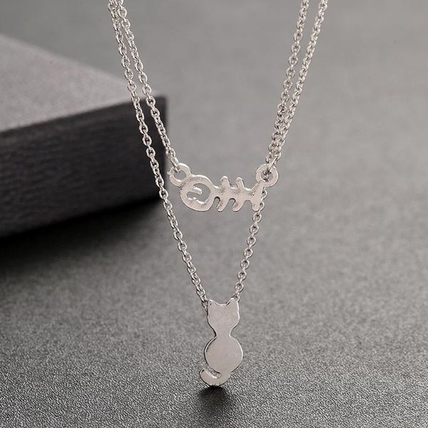 pendant necklaces simple cat fish bone double layer necklace fashion women's silver color choker accessories cute girl party jewelry gi
pendant necklaces simple cat fish bone double layer necklace fashion women's silver color choker accessories cute girl party jewelry gi