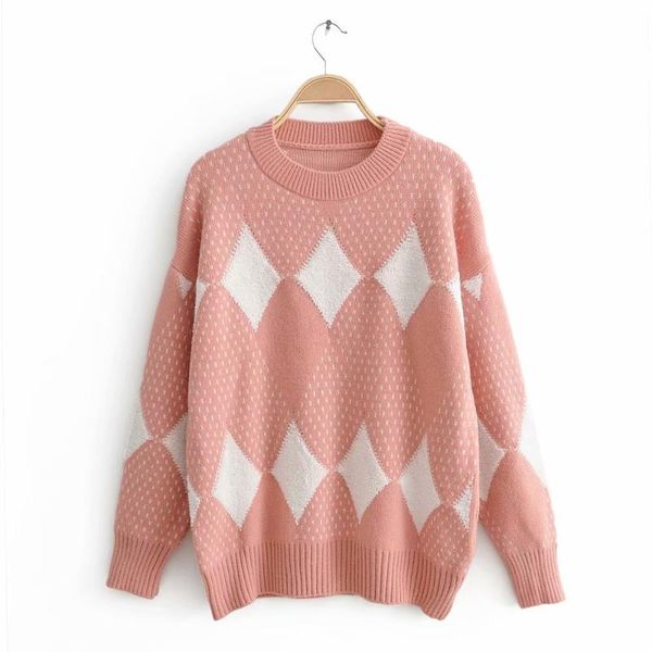 women's sweaters autumn european and american style round neck long sleeve diamond plaid loose pullover sweater, White;black
women's sweaters autumn european and american style round neck long sleeve diamond plaid loose pullover sweater, White;black