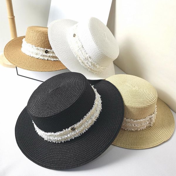 2021 new handmade womens straw boater flat ribbon beach hat dress fashion show ccyl, Blue;gray
2021 new handmade womens straw boater flat ribbon beach hat dress fashion show ccyl, Blue;gray