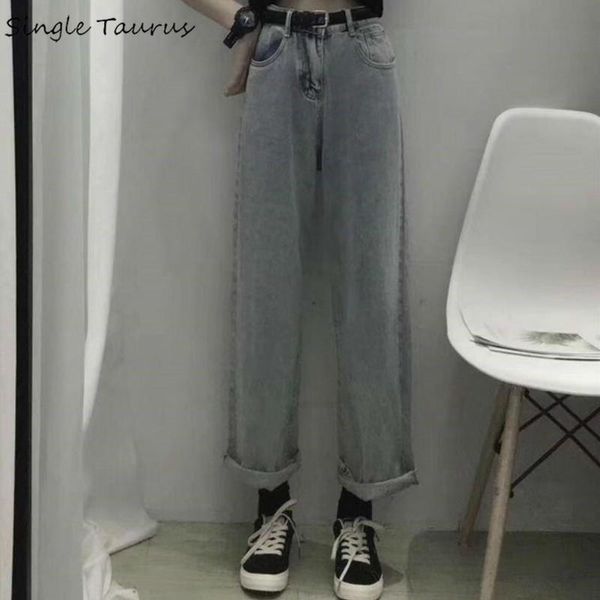women's jeans have belt high waist women fashion streetwear loose straight denim pants mujer casual gary boyfriend jean for girls, Blue
women's jeans have belt high waist women fashion streetwear loose straight denim pants mujer casual gary boyfriend jean for girls, Blue
