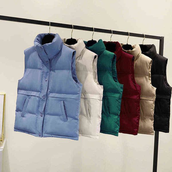 2021 autumn cotton cardigan simple hoodless korean blue single breasted solid color stand collar temperament commuter vest, Black;white
2021 autumn cotton cardigan simple hoodless korean blue single breasted solid color stand collar temperament commuter vest, Black;white