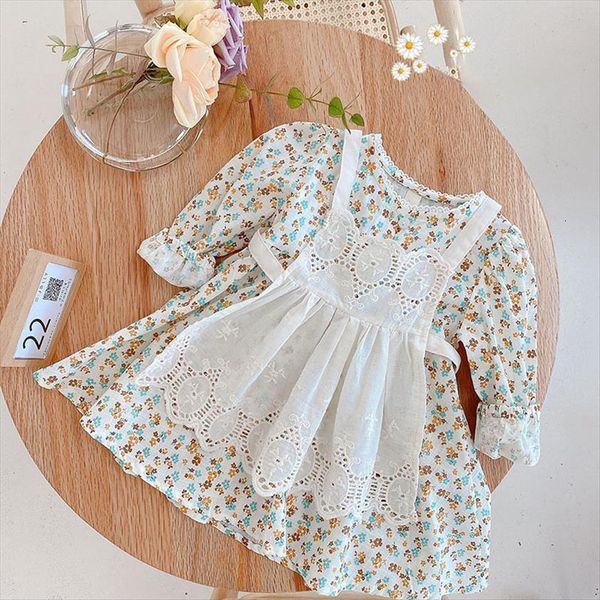 spring kids korean girl dresses long sleeve 2pcs lace apron floral girls, Red;yellow
spring kids korean girl dresses long sleeve 2pcs lace apron floral girls, Red;yellow