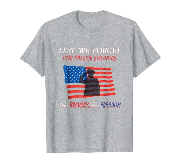 lest we forget - memorial day t-shirt, White;black 
lest we forget - memorial day t-shirt, White;black