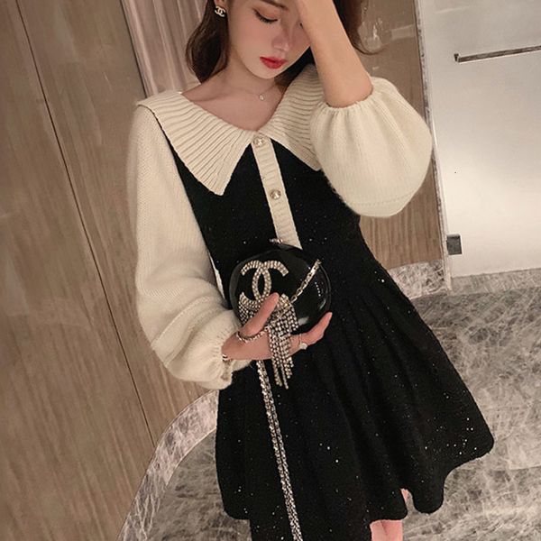 2021 new women graceful lantern sleeve knitted sweater princess peter pan collar bling pearls button sweet a-line short robe sab2, Black;gray
2021 new women graceful lantern sleeve knitted sweater princess peter pan collar bling pearls button sweet a-line short robe sab2, Black;gray