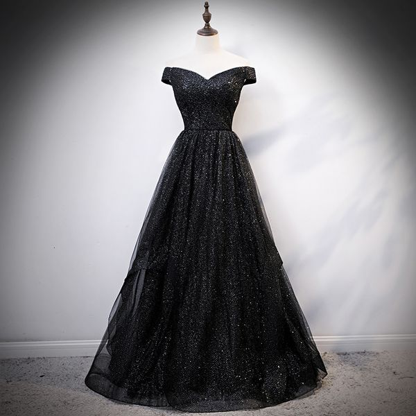 banquet evening women high-end noble elegant off shoulder host dress black maxi mesh party prom dresses bum2, Black;gray
banquet evening women high-end noble elegant off shoulder host dress black maxi mesh party prom dresses bum2, Black;gray