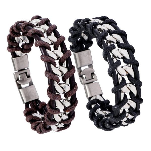 charm bracelets men's hand-woven vintage leather bracelet, personalized punk style bracelet, Golden;silver
charm bracelets men's hand-woven vintage leather bracelet, personalized punk style bracelet, Golden;silver