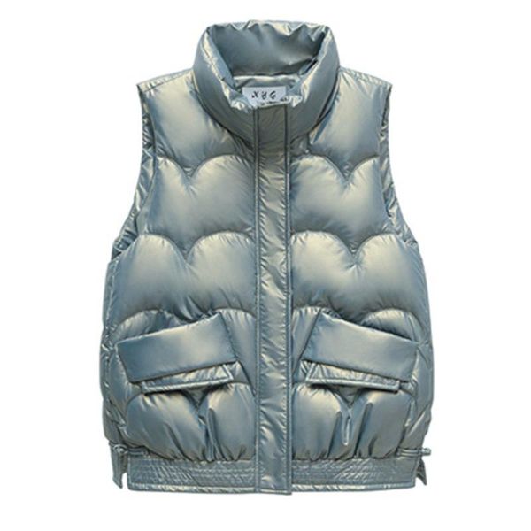 women's vests 2021 autumn winter korean short stand collar gloosy vest parka casual jacket women sleeveless streetwear ladies zippe, Black;white
women's vests 2021 autumn winter korean short stand collar gloosy vest parka casual jacket women sleeveless streetwear ladies zippe, Black;white