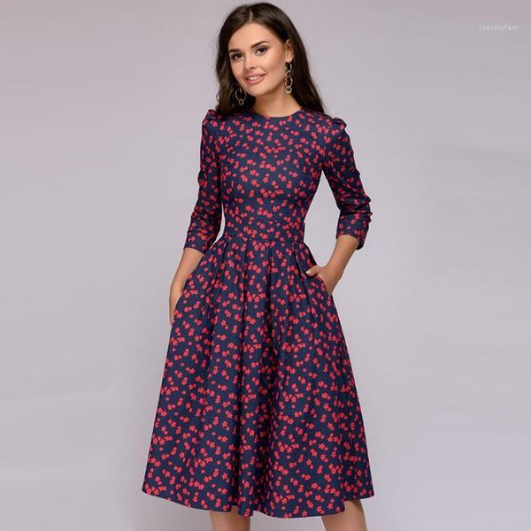 party dresses women vintage floral printed dress three quarter sleeve o-neck flower a-line midi 2021 autumn elegant1, White;black
party dresses women vintage floral printed dress three quarter sleeve o-neck flower a-line midi 2021 autumn elegant1, White;black
