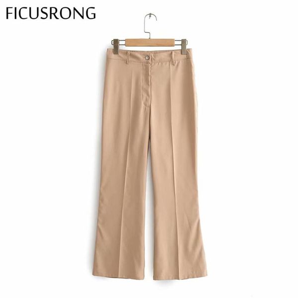 women's pants & capris fashion women flare long casual loose 2021 khaki black female office lady ficusrong, Black;white
women's pants & capris fashion women flare long casual loose 2021 khaki black female office lady ficusrong, Black;white