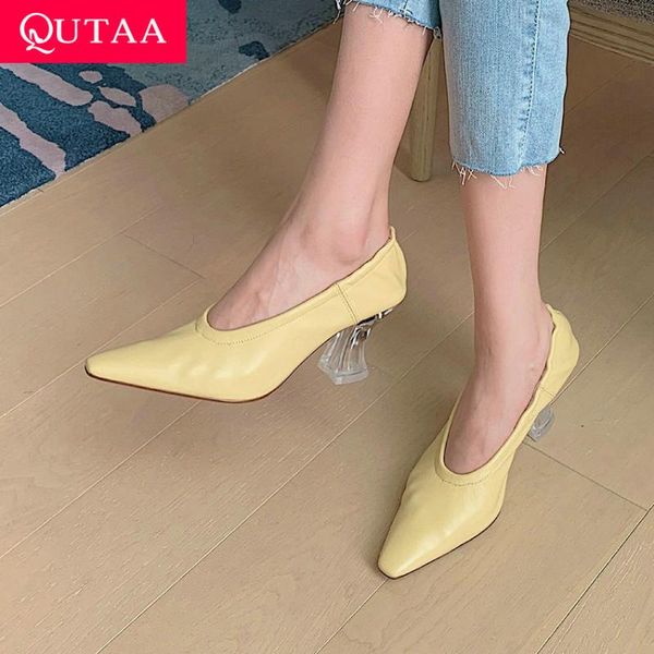 dress shoes qutaa 2021 transparent square high heels pointed toe slip on female soft genuine leather women pumps size 34-40, Black
dress shoes qutaa 2021 transparent square high heels pointed toe slip on female soft genuine leather women pumps size 34-40, Black