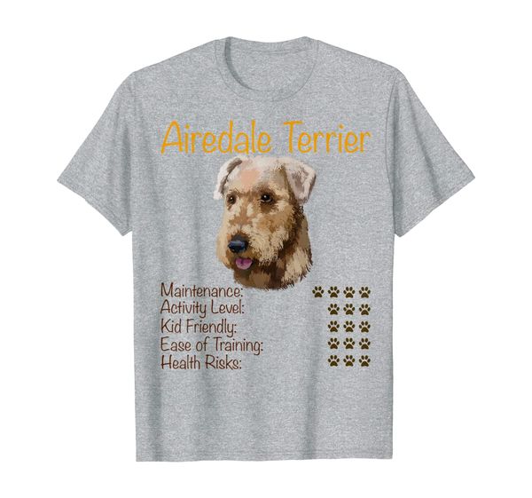 airedale terrier paw information tee t shirt tshirt t-shirt, White;black 
airedale terrier paw information tee t shirt tshirt t-shirt, White;black