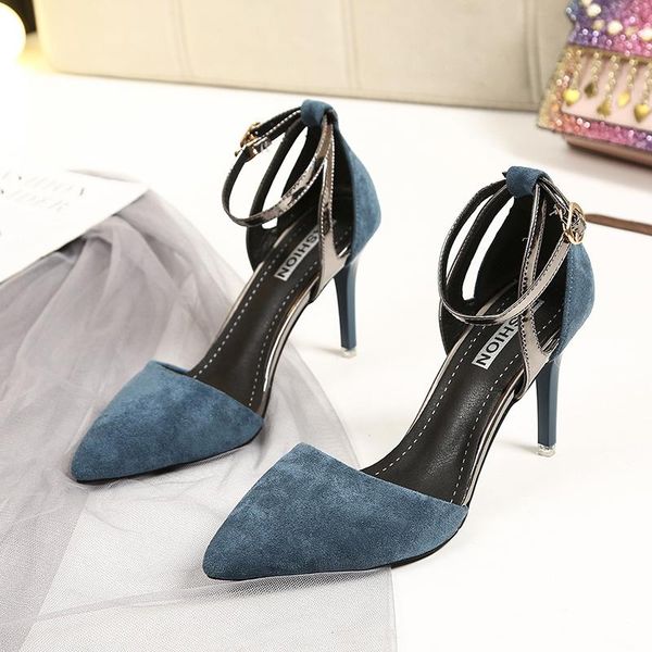 dress shoes women's spring heel pointed suede fashion ankle buckle comfortable skin-friendly wild dating office u28-06, Black
dress shoes women's spring heel pointed suede fashion ankle buckle comfortable skin-friendly wild dating office u28-06, Black
