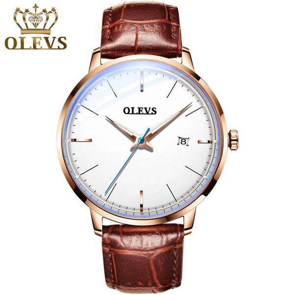 olevs brand 6609 men fashion sports clock mechanical casual date waterproof leather band men's s, Slivery;brown
olevs brand 6609 men fashion sports clock mechanical casual date waterproof leather band men's s, Slivery;brown