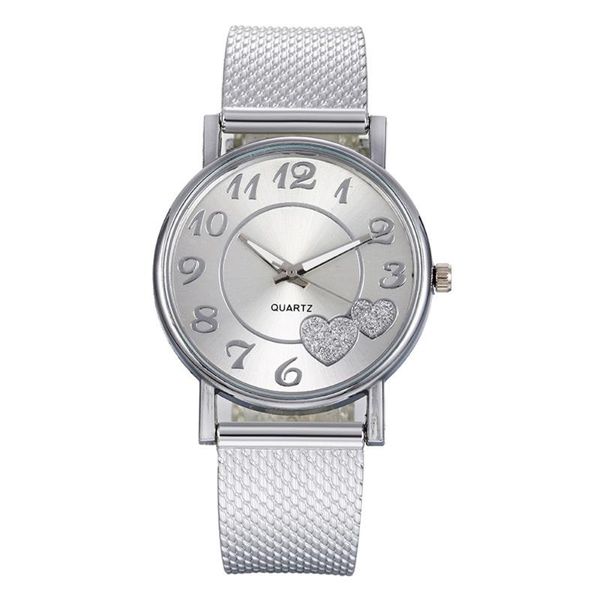 wristwatches drop women silver & gold mesh love heart dial fashion steel quartz watches for valentine's day gift clock, Slivery;brown
wristwatches drop women silver & gold mesh love heart dial fashion steel quartz watches for valentine's day gift clock, Slivery;brown