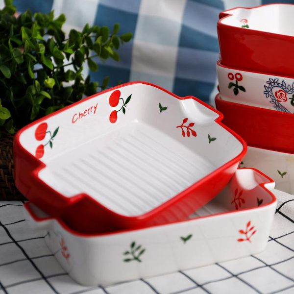 dishes & plates hand-painted strawberry cherry baking pan under glaze creative binaural ceramic baked cheese rice
dishes & plates hand-painted strawberry cherry baking pan under glaze creative binaural ceramic baked cheese rice