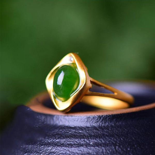 cluster rings silver inlaid natural hetian chalcedony open adjustable ring unique ancient gold craft charm women's brand jewelry, Golden;silver
cluster rings silver inlaid natural hetian chalcedony open adjustable ring unique ancient gold craft charm women's brand jewelry, Golden;silver