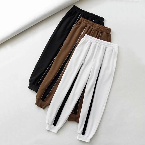 the spring and autumn period and the elastic waist is loose zipper harlan movement who dress pants trousers beam movement casual, Black;white
the spring and autumn period and the elastic waist is loose zipper harlan movement who dress pants trousers beam movement casual, Black;white
