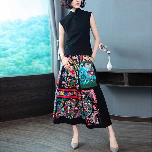 two piece dress ladies skirt cotton linen women's set clothing summer plus size black sleeveless blouse+lurex embroidery vintage long, White
two piece dress ladies skirt cotton linen women's set clothing summer plus size black sleeveless blouse+lurex embroidery vintage long, White