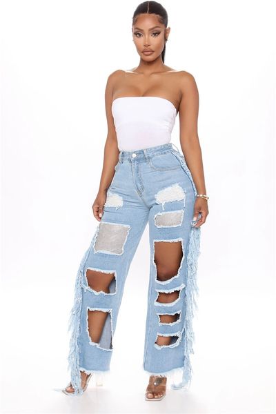mulit irregular holes womens designer jeans fashion tassel rhinestone panelled womens jeans casual females straight pants, Blue
mulit irregular holes womens designer jeans fashion tassel rhinestone panelled womens jeans casual females straight pants, Blue