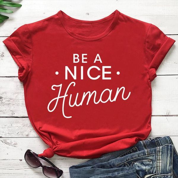 arrive summer stylish tee vintage women slogan be a nice human t shirt funny graphic grunge cotton outfits, White
arrive summer stylish tee vintage women slogan be a nice human t shirt funny graphic grunge cotton outfits, White