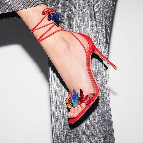 sandals est colorful butterfly high heel lace-up ankle wrap gladiator dress shoes cut-out stiletto heels summer red, Black
sandals est colorful butterfly high heel lace-up ankle wrap gladiator dress shoes cut-out stiletto heels summer red, Black