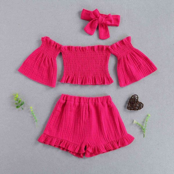 baby girls outfits off shoulder flare sleeves ruffle shorts headband 3pcs cotton toddler infant fashion summer outwear, White
baby girls outfits off shoulder flare sleeves ruffle shorts headband 3pcs cotton toddler infant fashion summer outwear, White