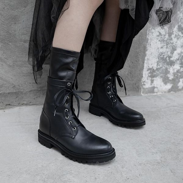 boots natural leather women mid-calf stocking layer cowhide outdoor booties woman european and american fashion, Black
boots natural leather women mid-calf stocking layer cowhide outdoor booties woman european and american fashion, Black