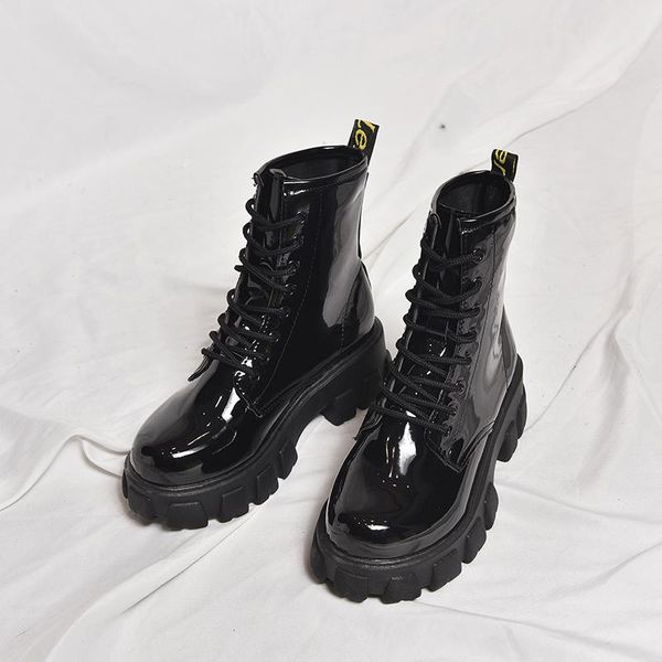 boots 2021 women autumn ankle thick zip girl patent leather shoes lace up fashion, Black
boots 2021 women autumn ankle thick zip girl patent leather shoes lace up fashion, Black
