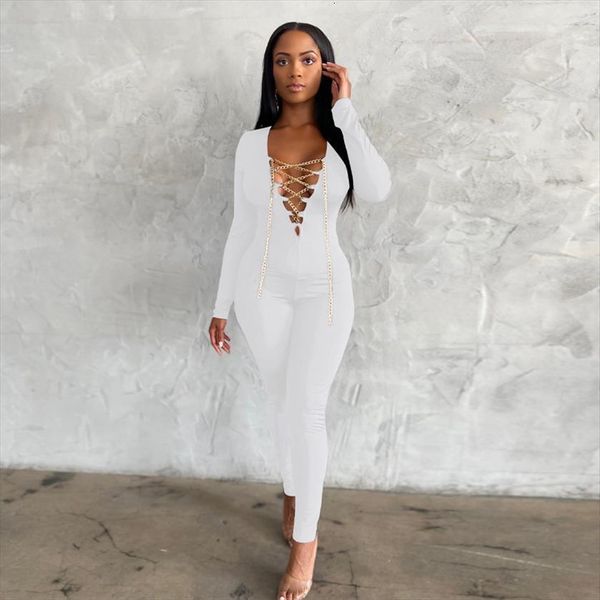 solid color womens rompers v neck chain tie tights festival clothing long sleeve one piece club outfits elastic, Black;white
solid color womens rompers v neck chain tie tights festival clothing long sleeve one piece club outfits elastic, Black;white