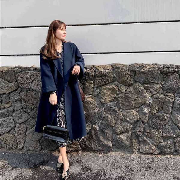 women's jackets real wool long cardigan cassic solid jacket loose double sided outerwear with belt women's clothing mujer chaquete, Black;brown
women's jackets real wool long cardigan cassic solid jacket loose double sided outerwear with belt women's clothing mujer chaquete, Black;brown
