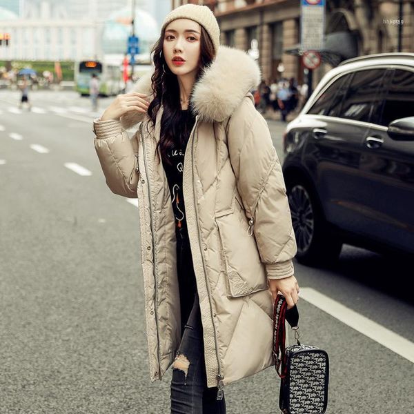 women's down & parkas 2021 jacket winter coat female 90% white duck jackets fur collar korean mujer chaqueta pph18961, Black
women's down & parkas 2021 jacket winter coat female 90% white duck jackets fur collar korean mujer chaqueta pph18961, Black