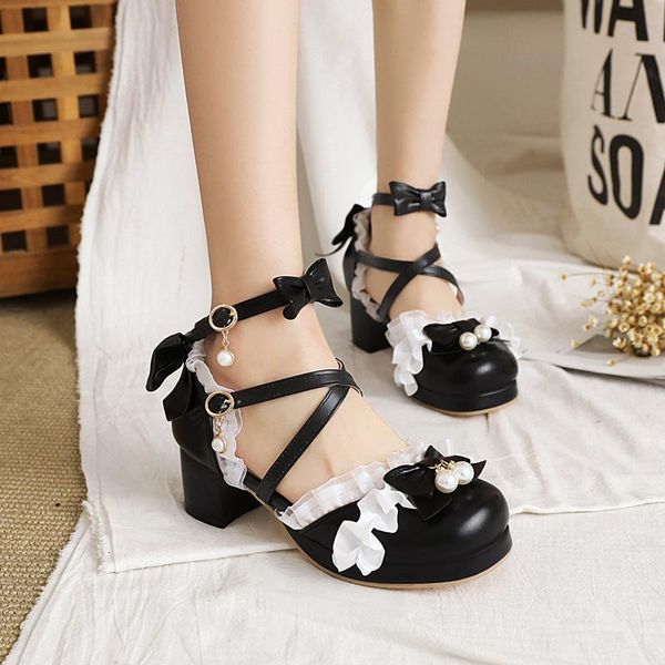 sandals female lolita cute mary janes waterproof platform round head thick heels sweet lace bow women's big size34-43, Black
sandals female lolita cute mary janes waterproof platform round head thick heels sweet lace bow women's big size34-43, Black