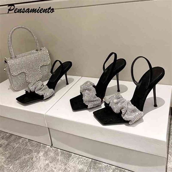 star style luxury rhinestones women sandals elegant stiletto high heels slingback gladiator sandals summer party prom shoes 210610, Black
star style luxury rhinestones women sandals elegant stiletto high heels slingback gladiator sandals summer party prom shoes 210610, Black