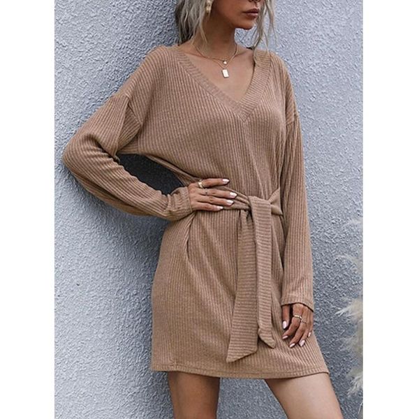 casual dresses women's solid color sweater v-neck dress autumn knitted black elegant long sleeve ladies, Black;gray
casual dresses women's solid color sweater v-neck dress autumn knitted black elegant long sleeve ladies, Black;gray