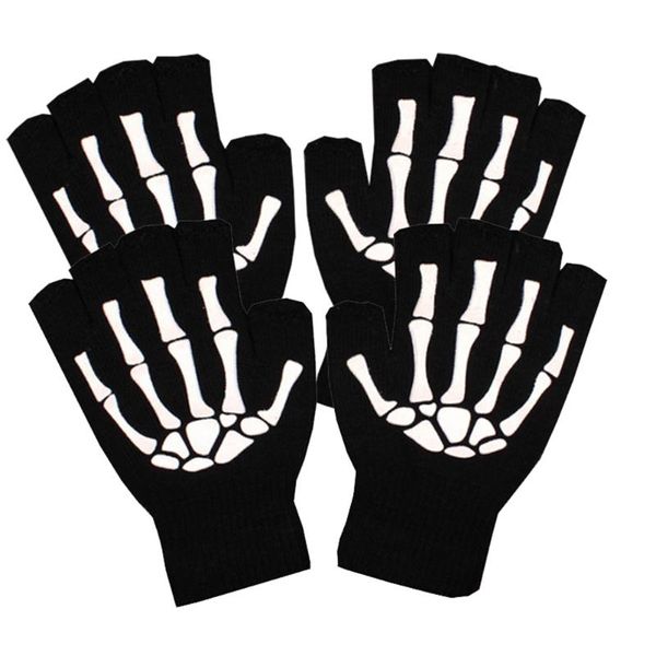 cycling gloves 2 pairs outdoor sports knitted skeleton printed mitts half finger for climbing riding, Black
cycling gloves 2 pairs outdoor sports knitted skeleton printed mitts half finger for climbing riding, Black