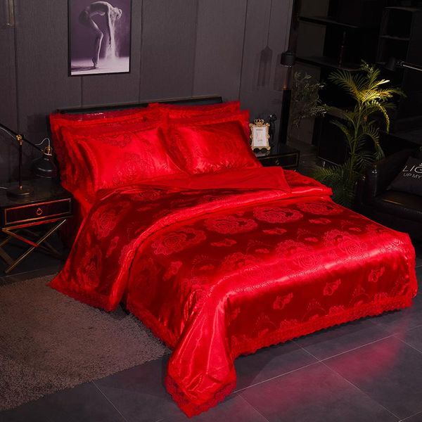 bedding sets drop duvet cover set wedding jacquard lace flat sheet pillowcase 4pcs european luxury red
bedding sets drop duvet cover set wedding jacquard lace flat sheet pillowcase 4pcs european luxury red