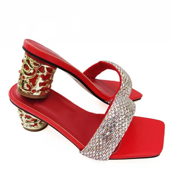 slippers beautiful red heel 5.8cm women shoes with rhinestone decoration african dressing pumps for party cr503, Black
slippers beautiful red heel 5.8cm women shoes with rhinestone decoration african dressing pumps for party cr503, Black
