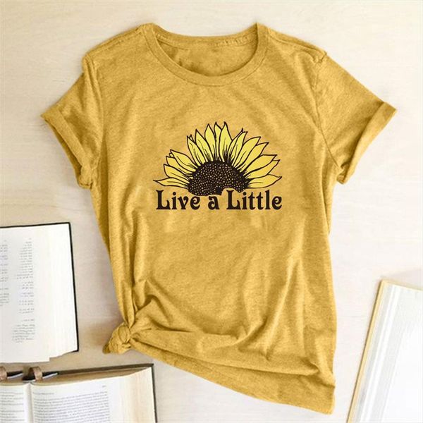 live a little printed and men women summer woman clothes casual for fashion round neck ropa mujer verano, White;black
live a little printed and men women summer woman clothes casual for fashion round neck ropa mujer verano, White;black