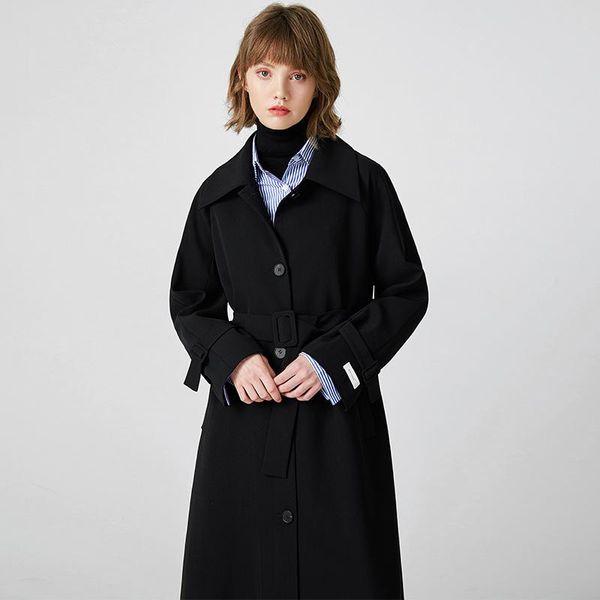 women's trench coats black long windbreaker 2021 the korean loose coat for women's temperament in autumn and winter this year, Tan;black
women's trench coats black long windbreaker 2021 the korean loose coat for women's temperament in autumn and winter this year, Tan;black