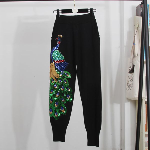 knitted tracksuit set women handwork peacock sequins sweater long pants 2pc female loose casual black knitting two piece outfits 8im0, Blue
knitted tracksuit set women handwork peacock sequins sweater long pants 2pc female loose casual black knitting two piece outfits 8im0, Blue