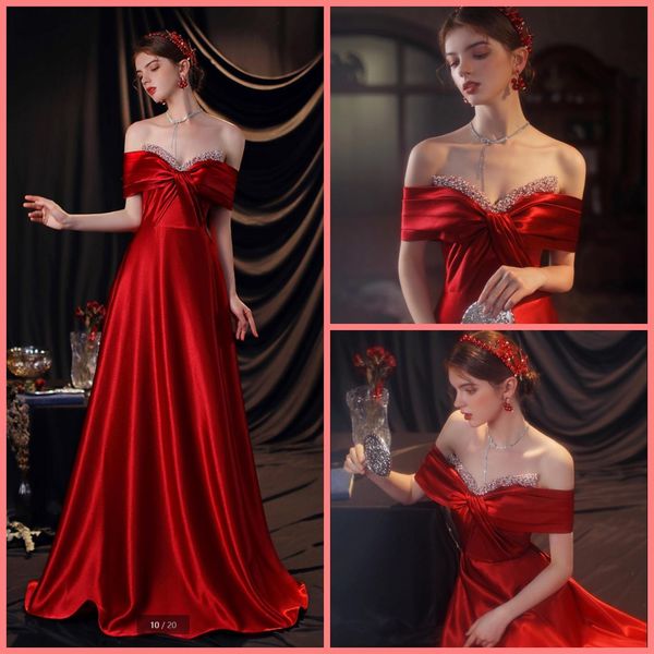 robe de soiree 2021 red satin a line evening dress off the shoulder beading pearls formal long evening gowns corset prom party dress, Black;red
robe de soiree 2021 red satin a line evening dress off the shoulder beading pearls formal long evening gowns corset prom party dress, Black;red