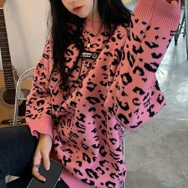 women's sweaters deeptown korean style leopard print knitted sweater women harajuku streetwear oversize pink pullover autumn winter jum, White;black
women's sweaters deeptown korean style leopard print knitted sweater women harajuku streetwear oversize pink pullover autumn winter jum, White;black