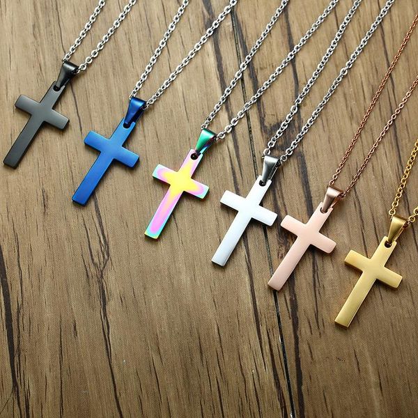 pendant necklaces classic fashion stainless steel cross rose gold silver color black necklace for women men crystal long jewelry
pendant necklaces classic fashion stainless steel cross rose gold silver color black necklace for women men crystal long jewelry