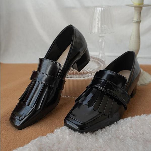 fashion simple square head thick heel loafers retro leather shoes women 33 small size women shoes black tassel high heels
fashion simple square head thick heel loafers retro leather shoes women 33 small size women shoes black tassel high heels